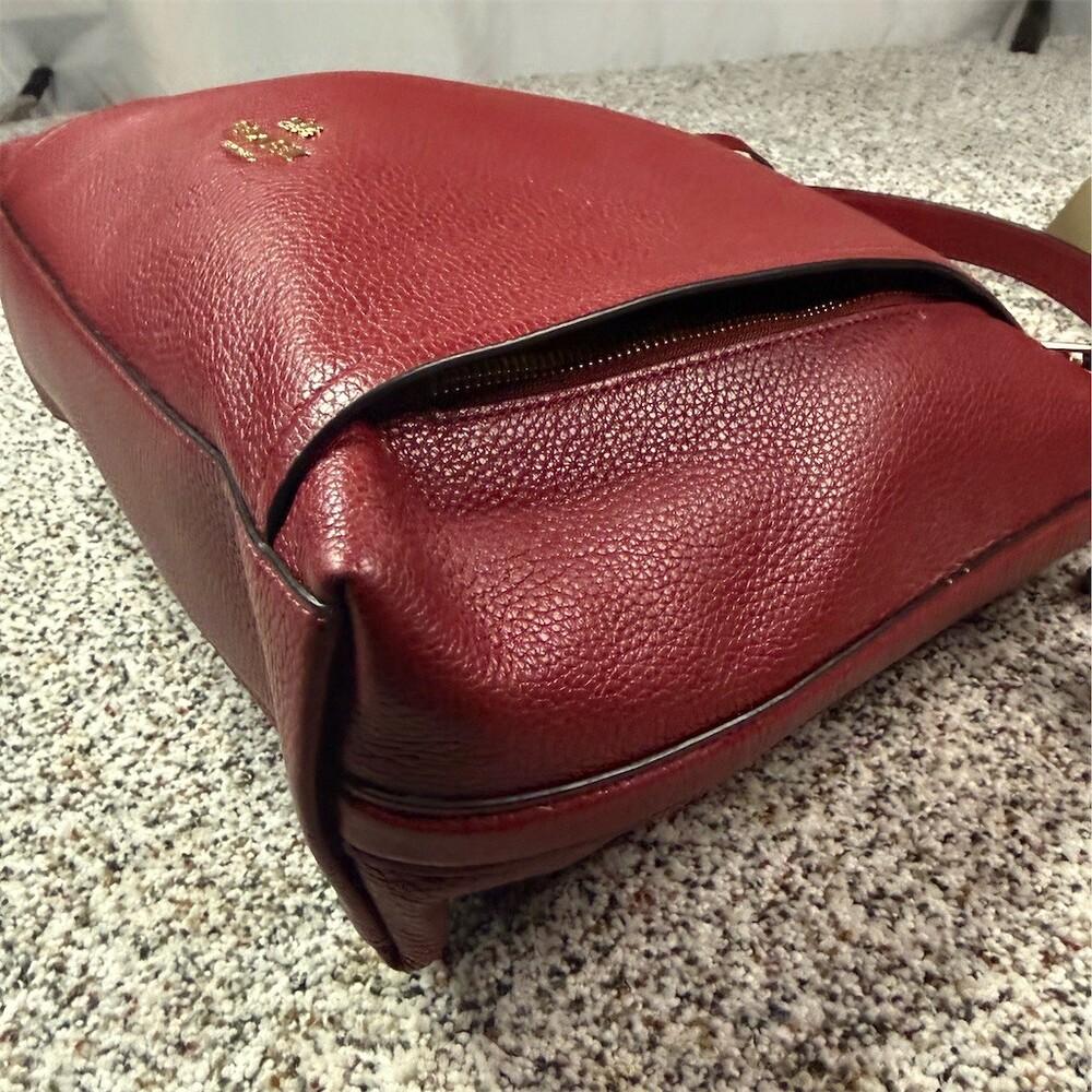 Coach Marlon Hobo Shoulder Bag Womens Burgundy Oxblood Gold Hardware Zip - Picture 10 of 16